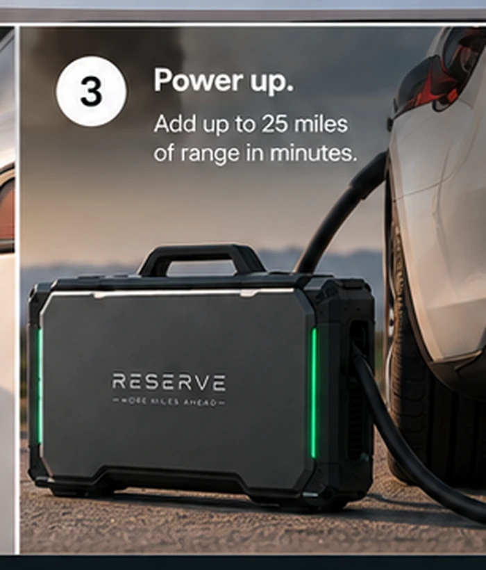 RESERVE transferring energy to an EV